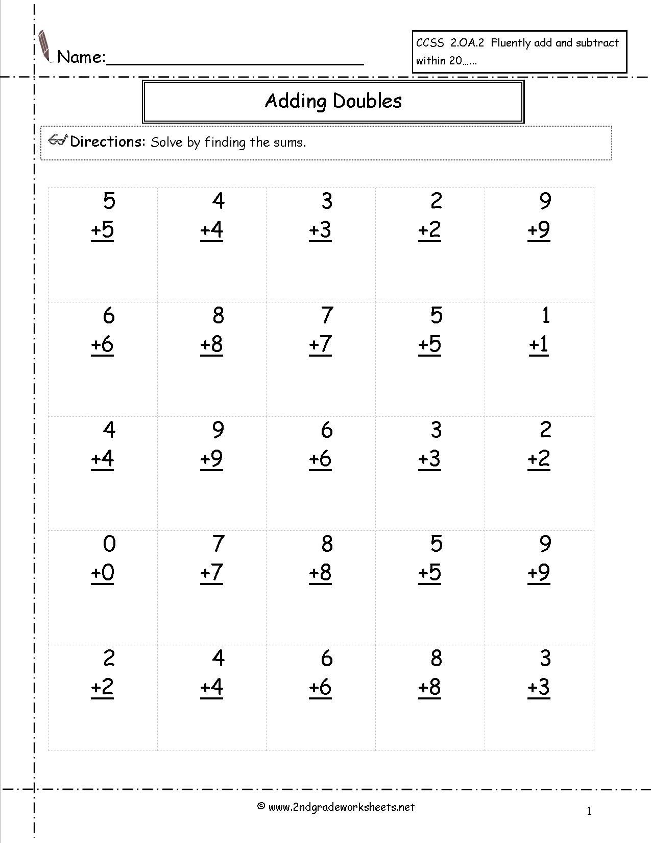 1 digit addition worksheets for kindergarten
