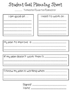 Student Goal Planning Sheet