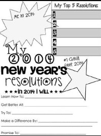 2014 New Year's Resolution Sheet
