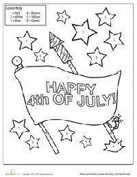 4th of July Color by Number Coloring Pages