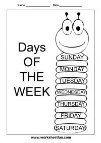 Days of the Week Worksheets Printable