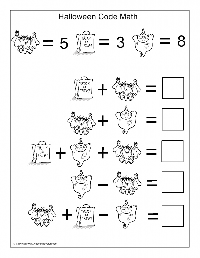 Halloween Cut and Paste Math Worksheets