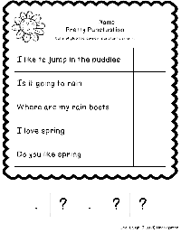 Sentence Punctuation Worksheets Kindergarten