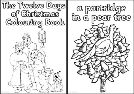 12 Days of Christmas Printable Coloring Pages