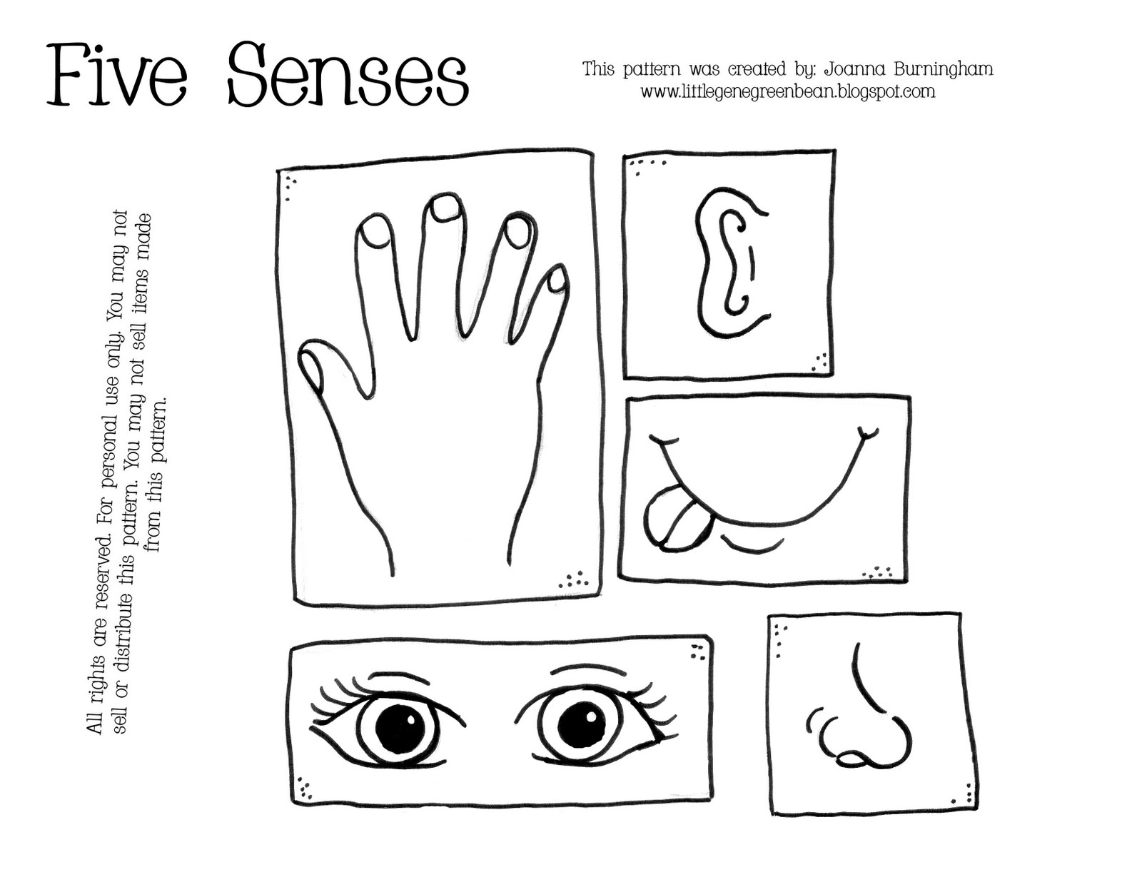 5 Senses Coloring Pages Printable