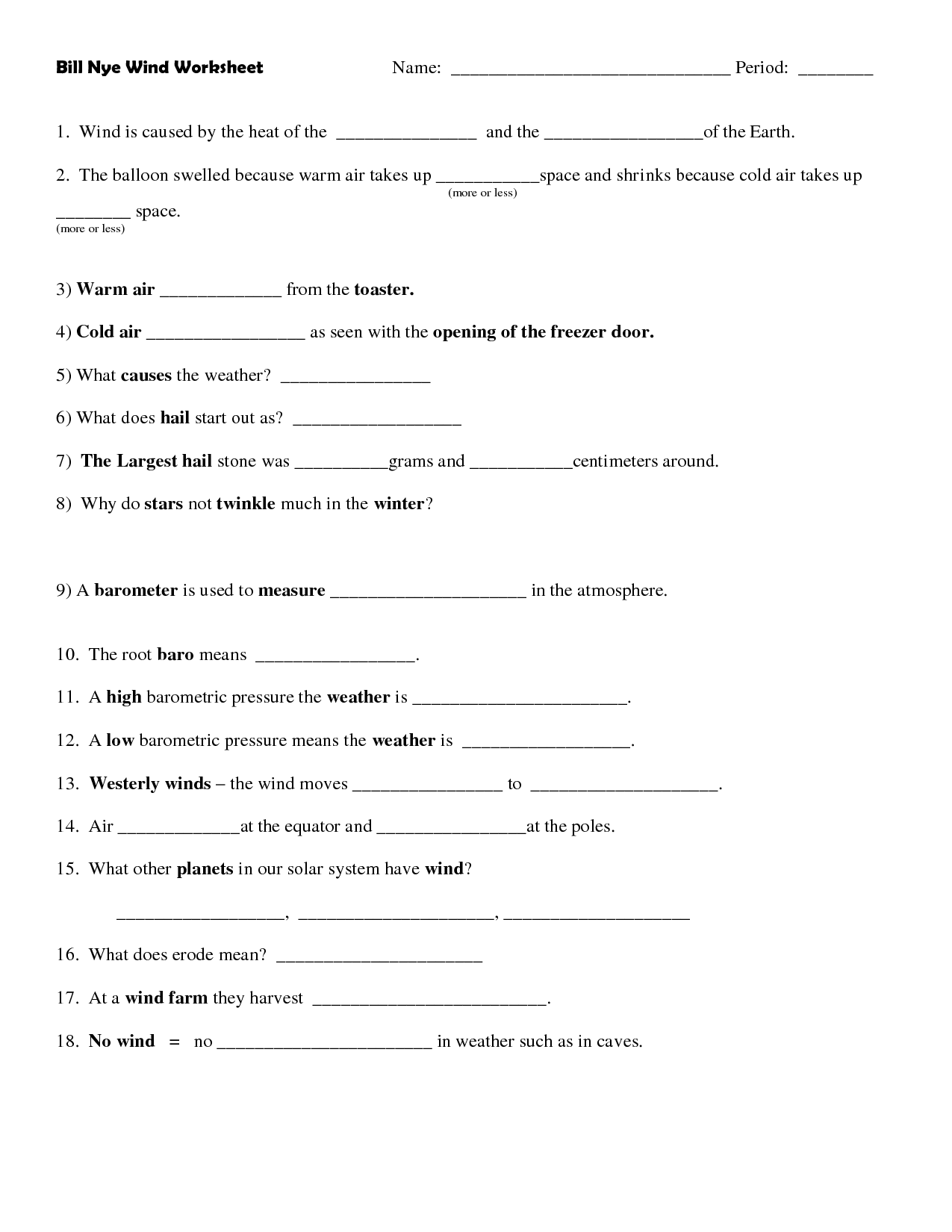 16 Best Images of Bill Nye Moon Worksheet - Bill Nye Atmosphere
