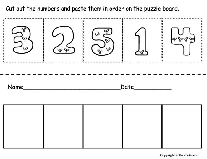 Cut and Paste Number Activities