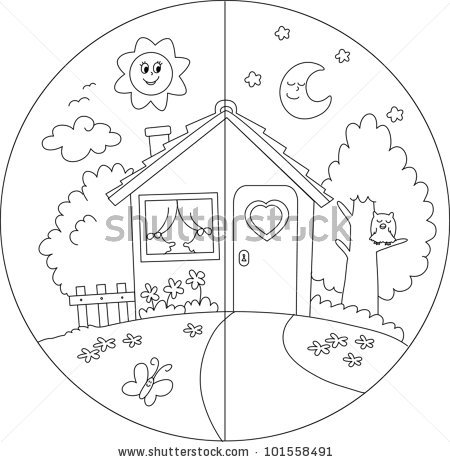day and night coloring pages for preschool - photo #2