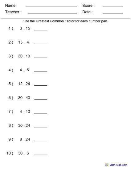 Factoring Polynomials Gcf Worksheet