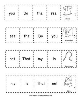 10 Best Images of Kindergarten Sentence Structure Worksheets