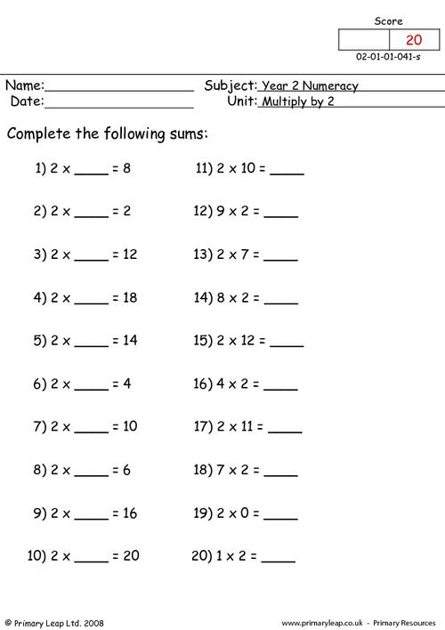 Multiply by 2 Digit Number Worksheet