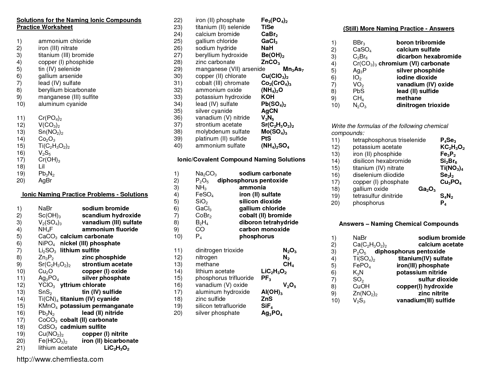 12 Best Images of Naming Covalent Compounds Worksheet - Practice Naming