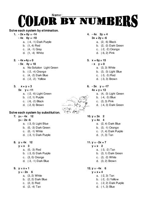 15 Best Images of Systems Of Equations Worksheets Printing  Systems of Linear Equations Two 