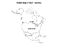 Blank Outline Map North America