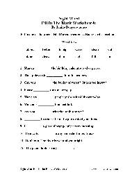 Free Printable Fill in the Blank Worksheets
