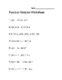 Function Notation Algebra 1 Worksheet Answers