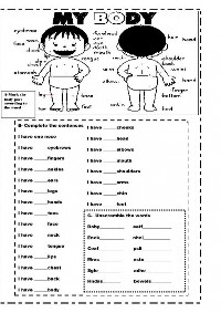 Human Body Parts Worksheet