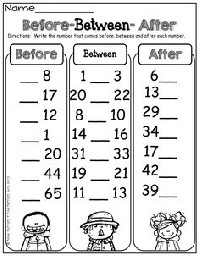 What Number Comes Before and After Worksheets