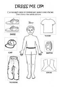 Winter Clothes Cut and Paste Worksheets