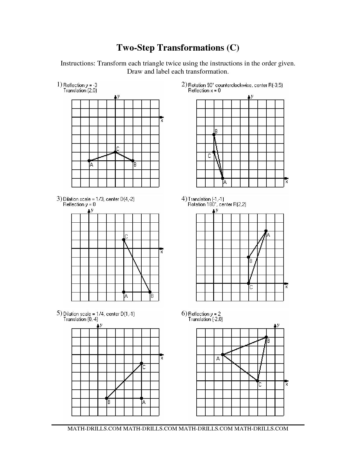 Composition Of Transformations Worksheet