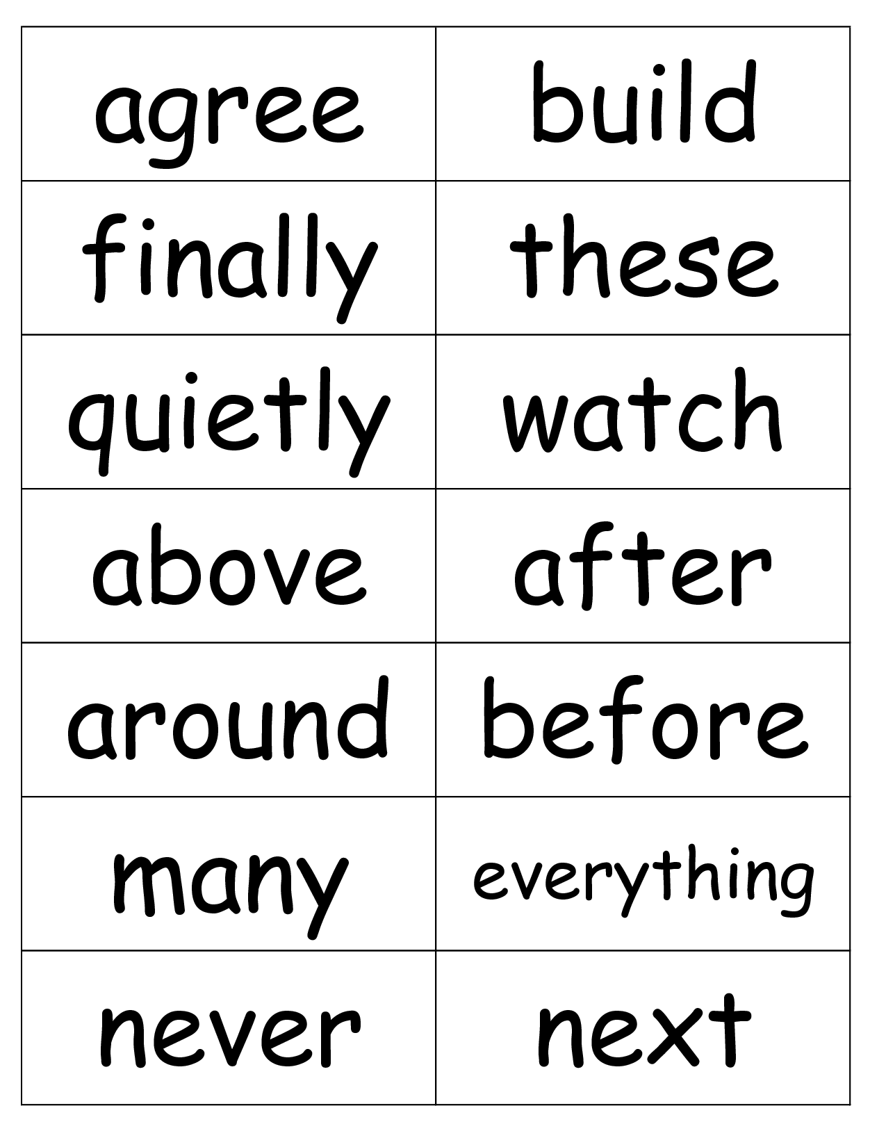Free Printable Spelling Flash Cards 2nd Grade