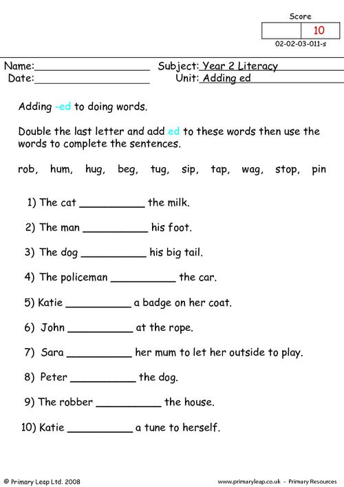 Adding Ing To Verbs Worksheet Grade 2