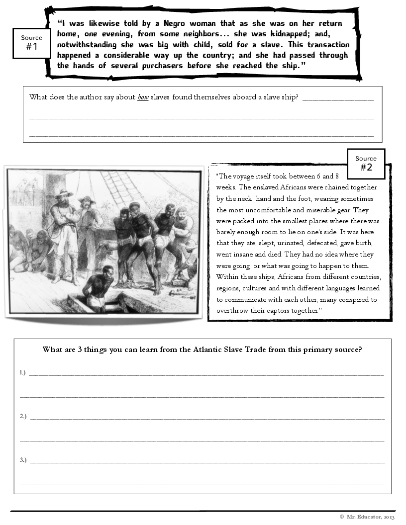 ️Atlantic Slave Trade Worksheet Free Download| Gambr.co