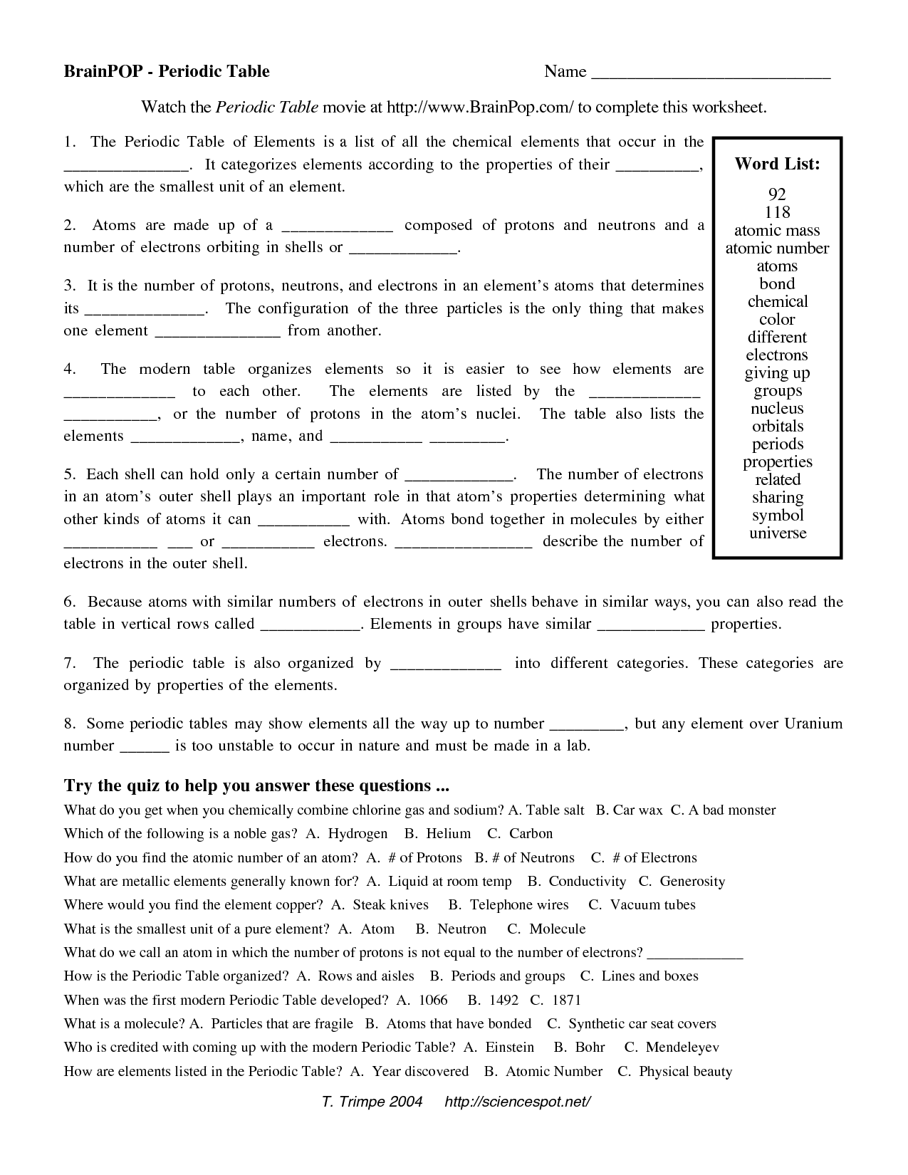 Bill Nye Food Webs Answer Key