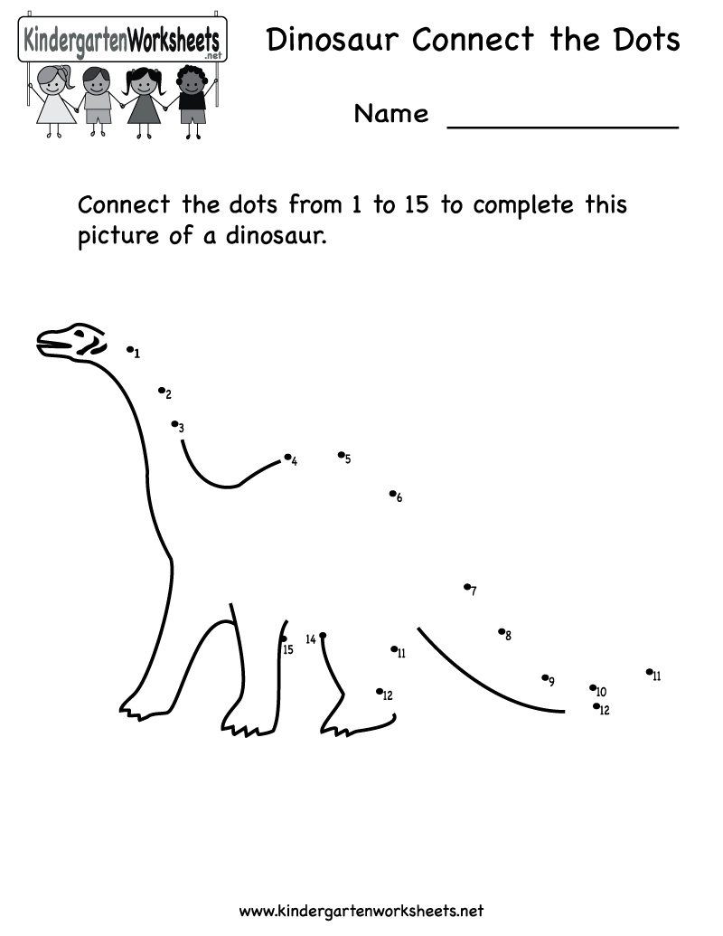 Dinosaur Connect the Dots Worksheet