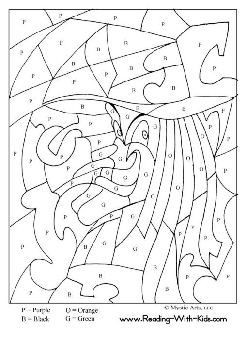 Halloween Color by Number Coloring Page