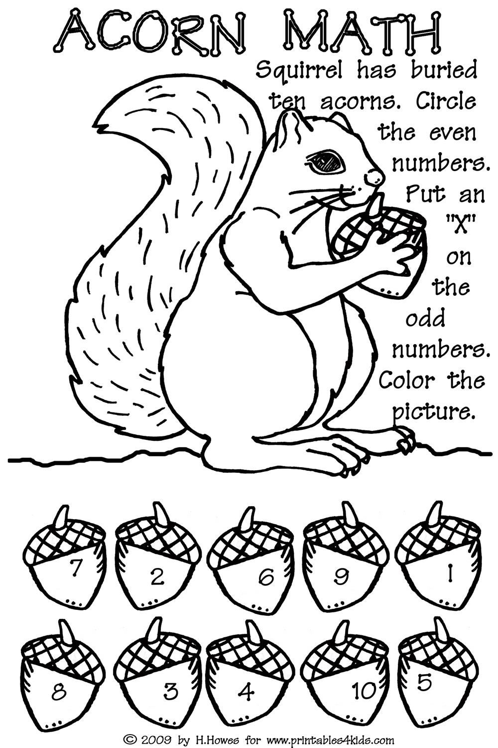 Kindergarten Math Coloring Pages