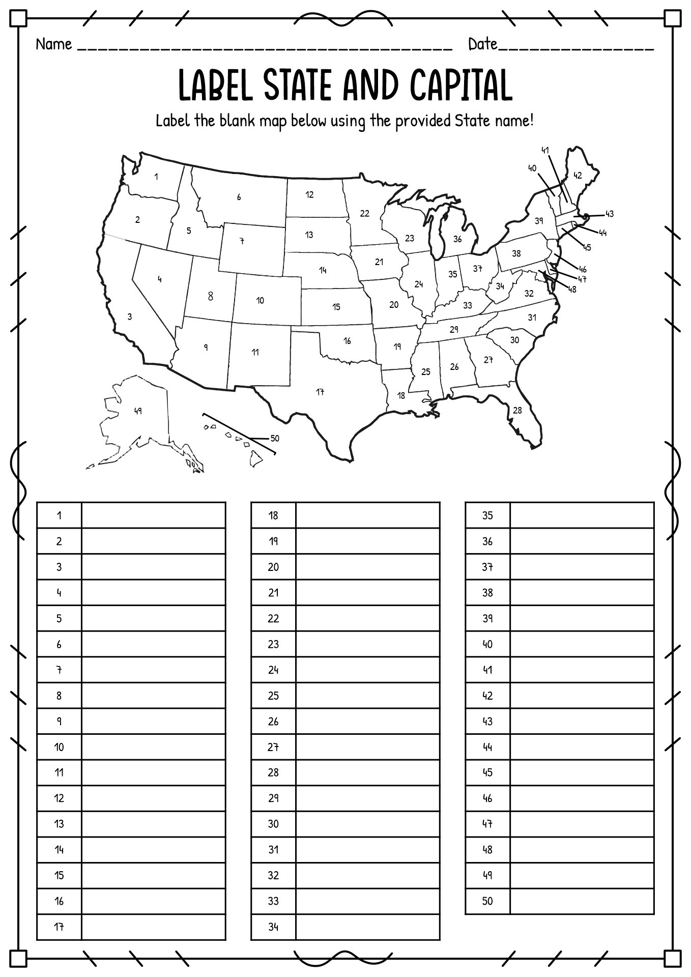 14 Best Images of States And Capitals Worksheets - States ...