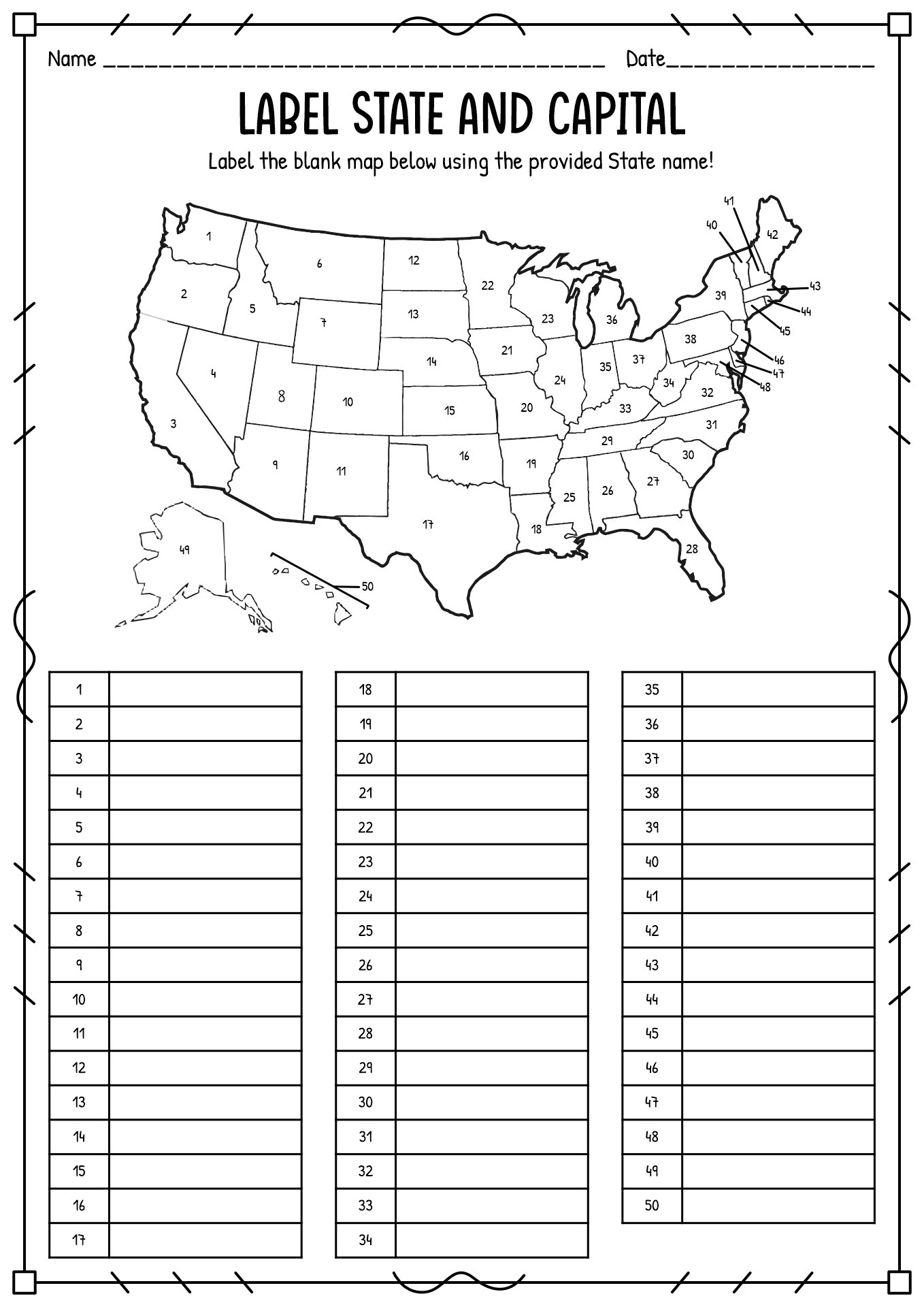 14 Best Images Of States And Capitals Worksheets States And Capitals