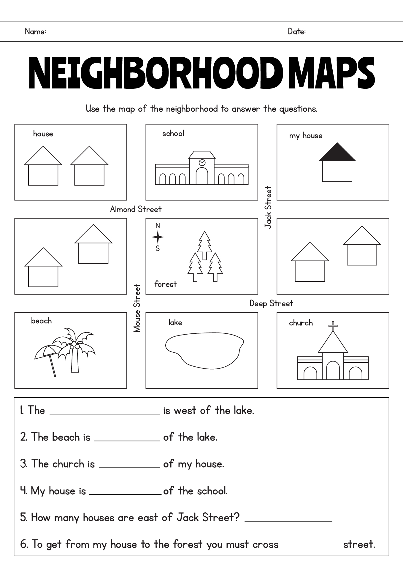 Map Activity Worksheets