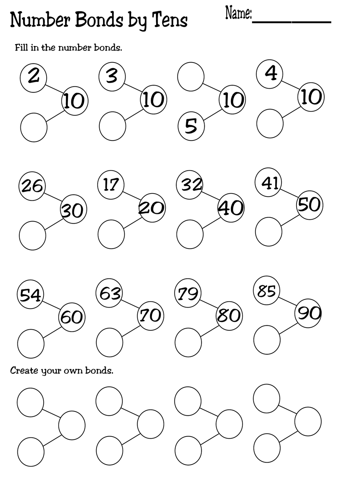 13 Best Images of Printable Tens And Ones Worksheets - Number Bonds