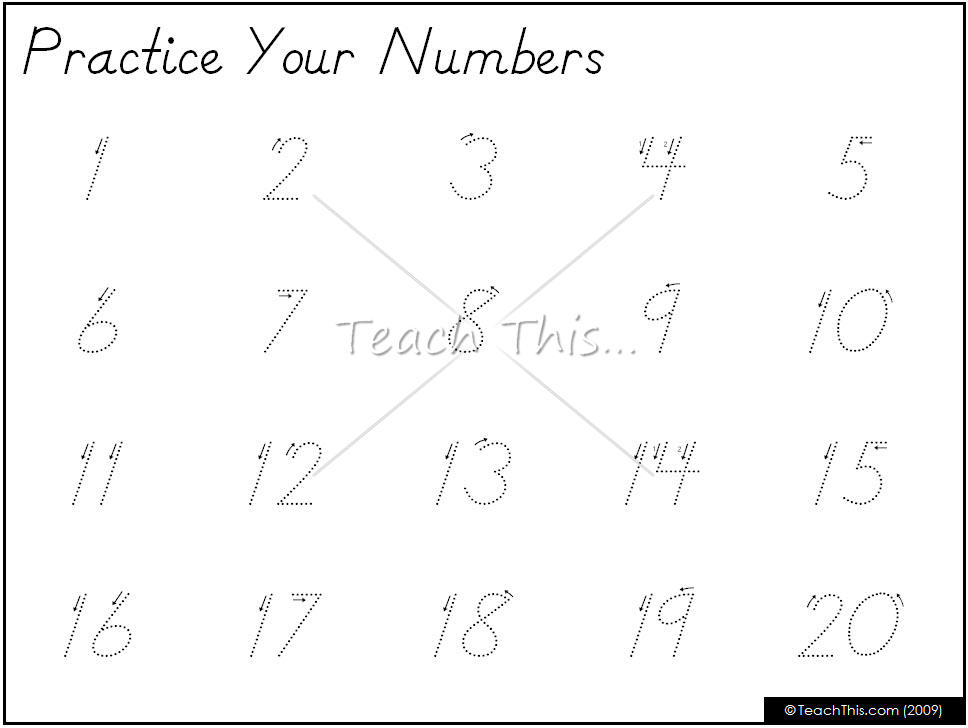 Practice Writing Numbers 1 20 Worksheet