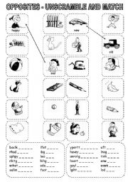 11 Best Images of Opposite Matching Worksheet - Opposite Adjectives