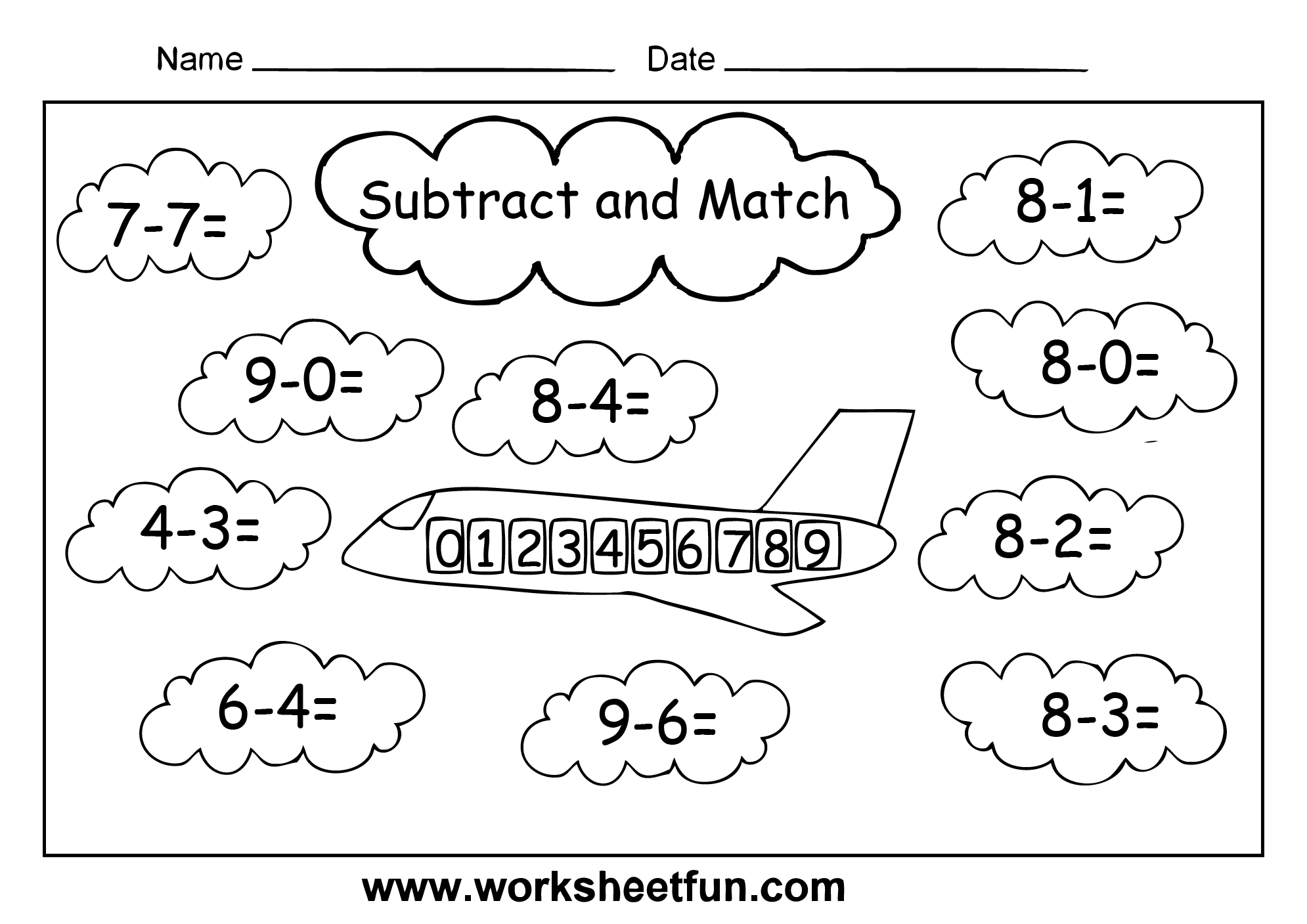 Printable Subtraction Worksheets Grade 1