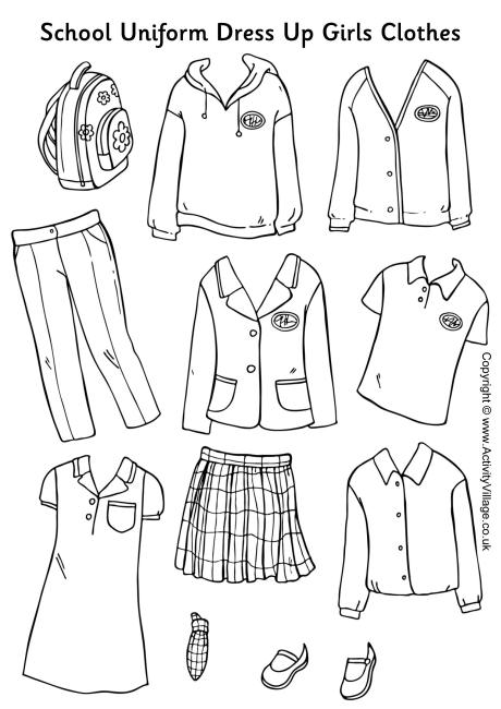 School Uniform Coloring Pages