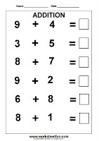 Simple Addition Worksheet Kindergarten