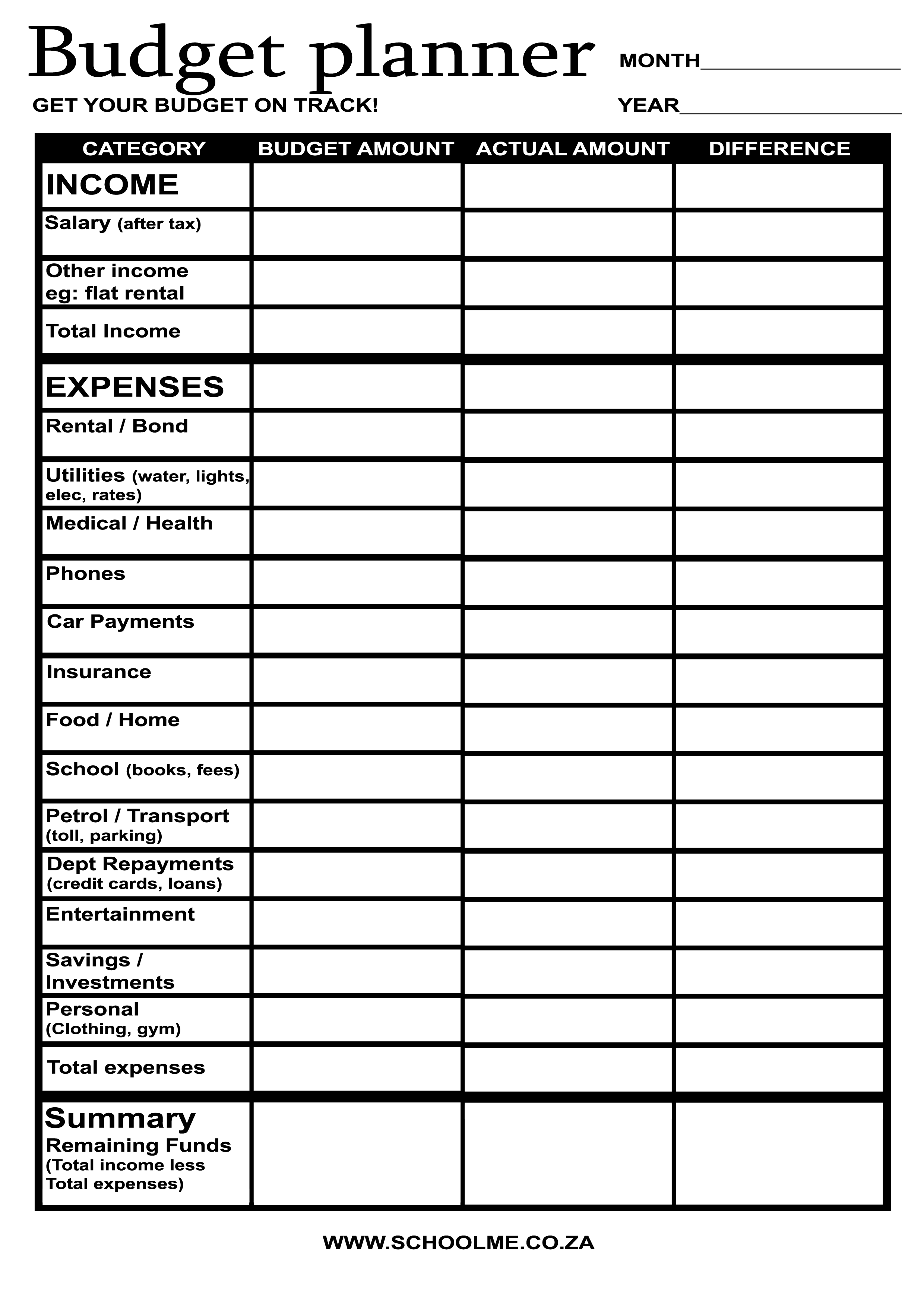 14 Best Images of Monthly Budget Worksheet Free - Free Printable Blank