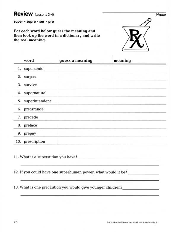Suffixes and Root Words Worksheets