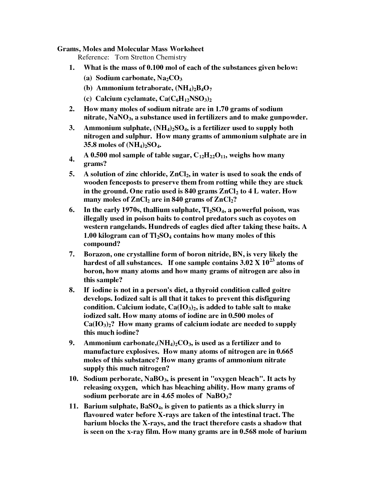 10 Best Images of Moles And Mass Worksheet Answers  Moles and Molar Mass Worksheet, Mole 