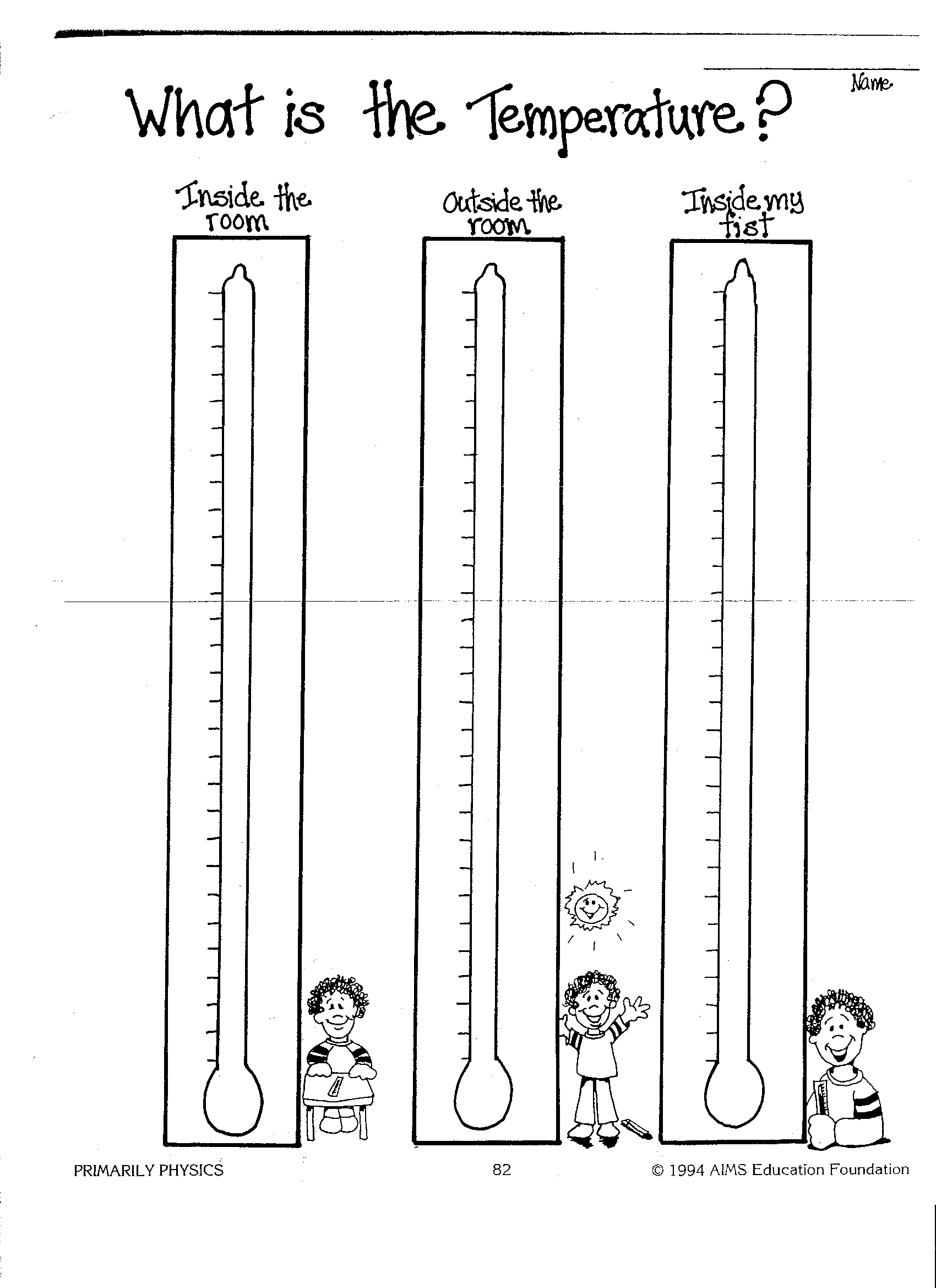 Thermometer Worksheets 1st Grade