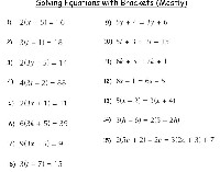 Algebra Solving Linear Equations Worksheets