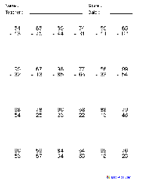Printable Math Worksheets Subtraction with Regrouping