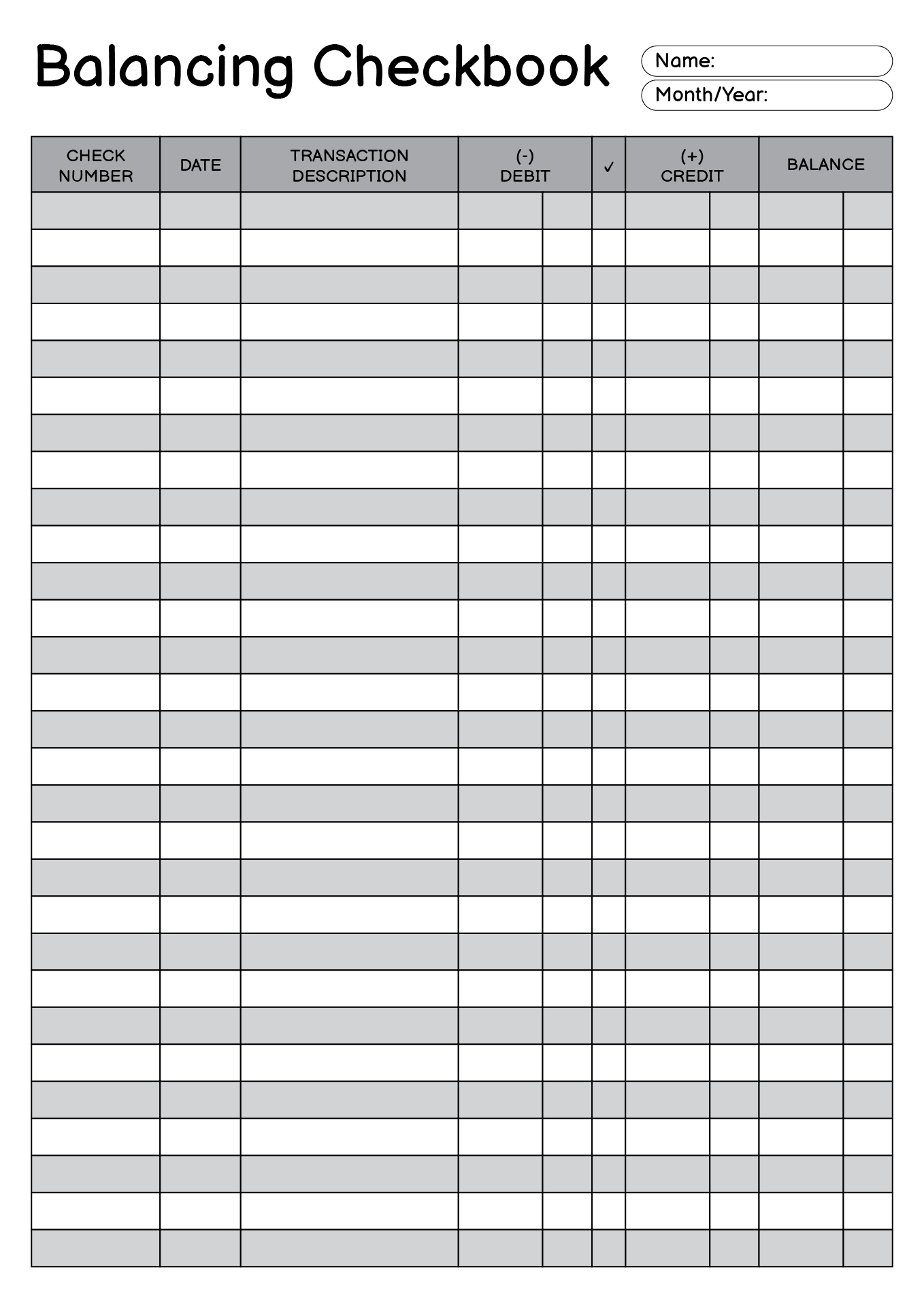 12 Best Images of Balance Checkbook Worksheet Practice  Free Printable Checkbook Balance 