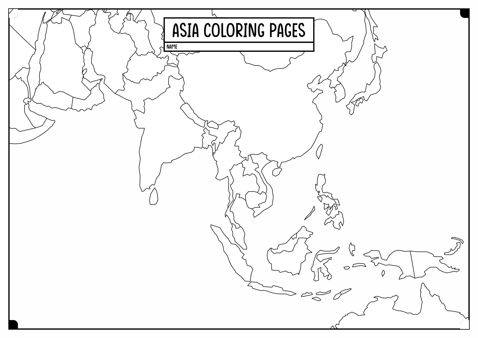 Blank Asia Map Coloring Page 180174 