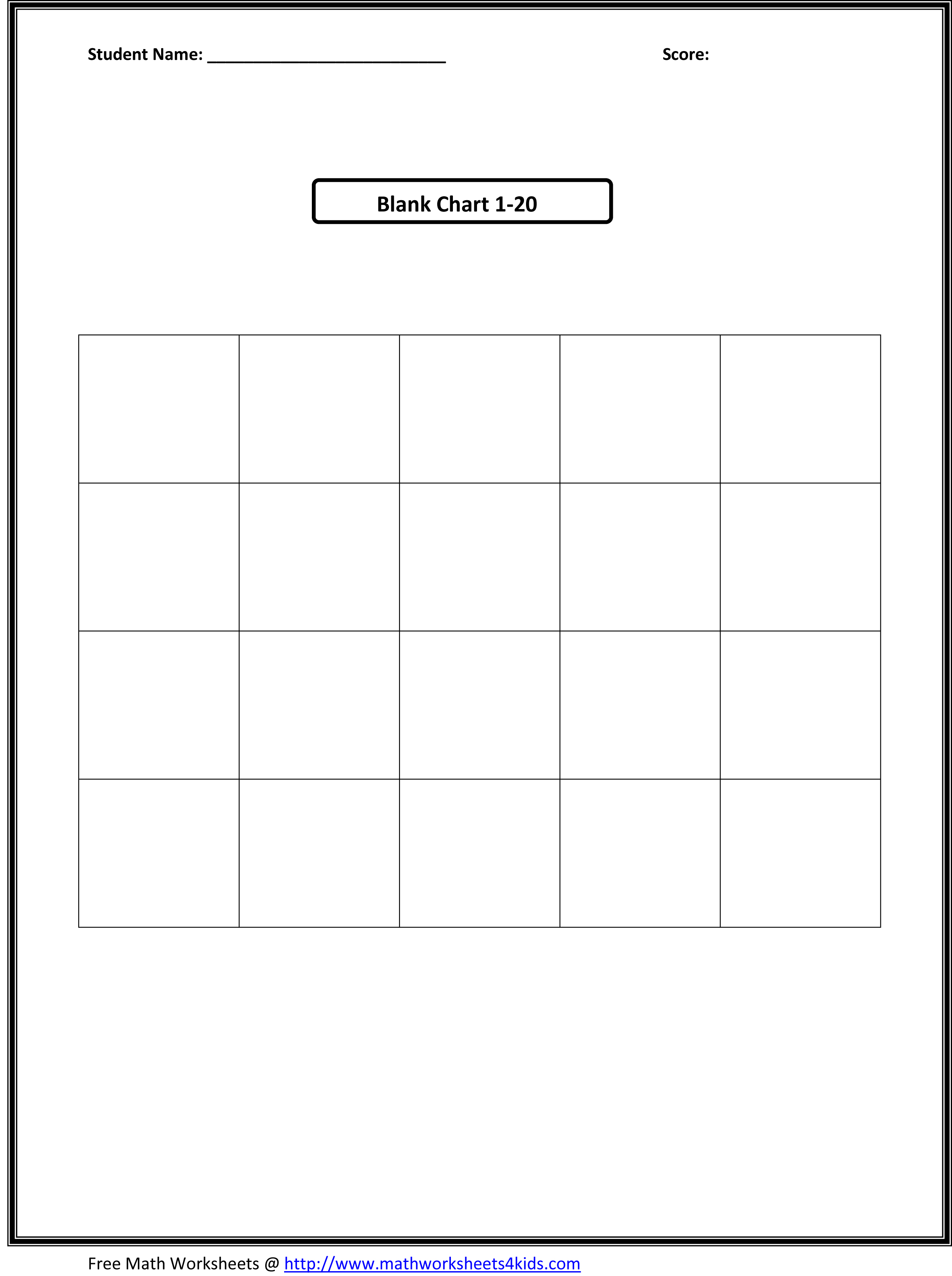 13 Best Images of Math Worksheets Counting 1 20 - Blank ...