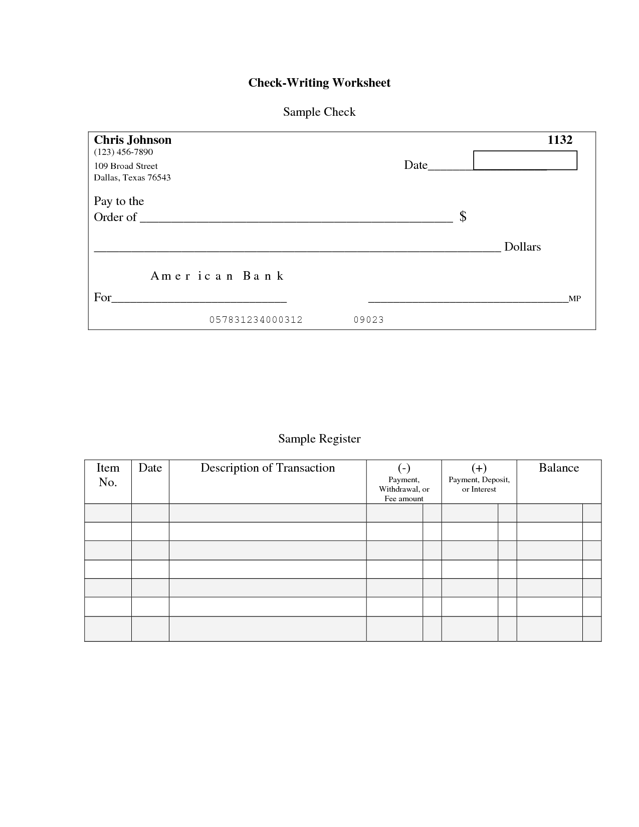12 Best Images of Balance Checkbook Worksheet Practice - Free Printable